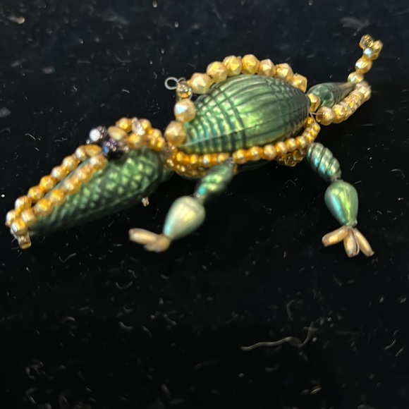 Rare Vintage Dragon/Alligator (?) Mercury Glass Bead on Wire Christmas Ornament - Picture 4 of 7